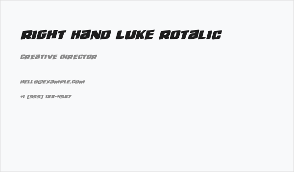 Right Hand Luke Rotalic Business Card