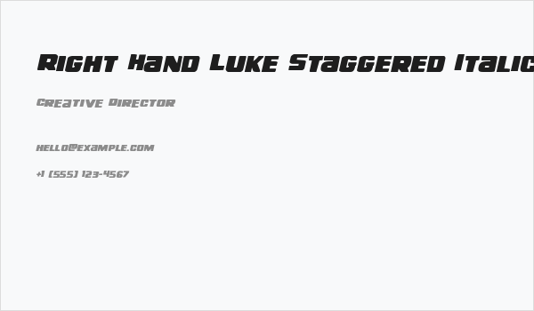 Right Hand Luke Staggered Italic Business Card