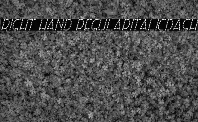 Right Hand RegularItalicDash Font examples