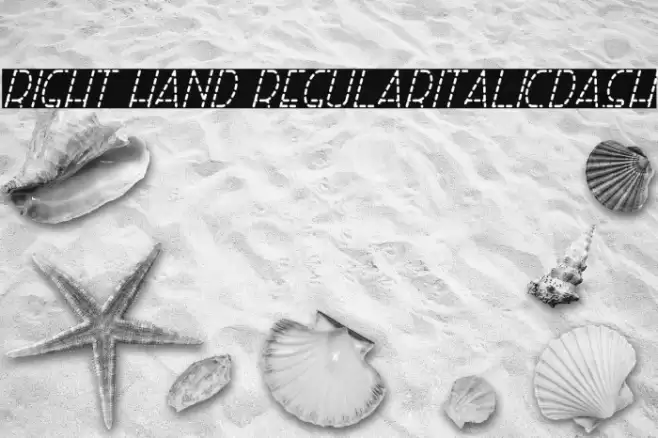Right Hand RegularItalicDash Font examples