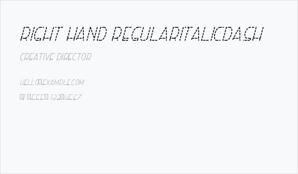 Right Hand RegularItalicDash Business Card