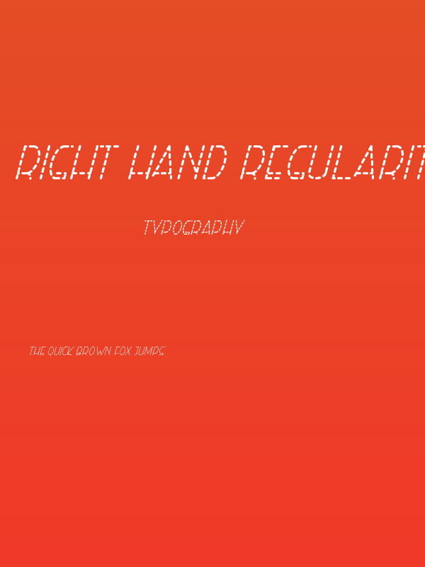 Right Hand RegularItalicDash Poster