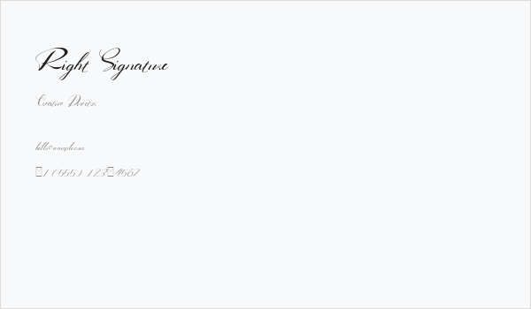 Right Signature Business Card