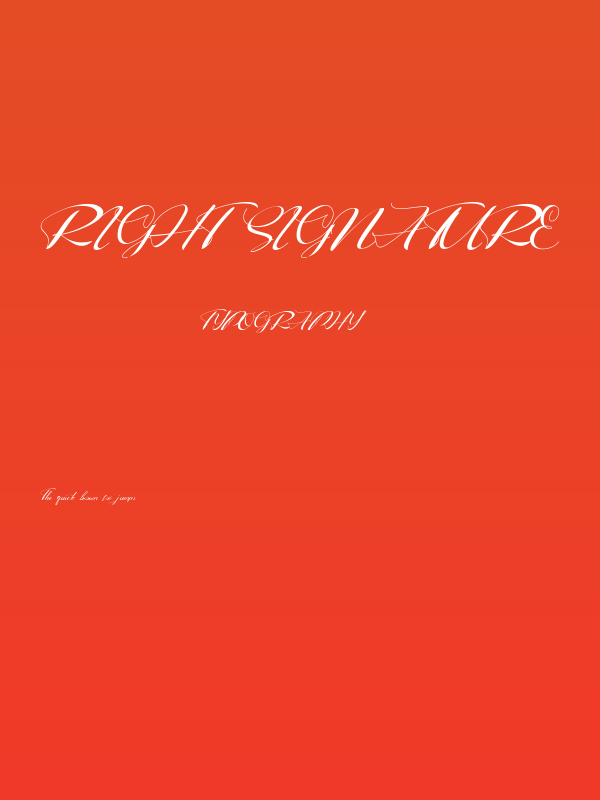 Right Signature Poster