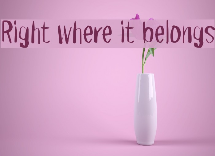 Right where it belongs Schriftart examples
