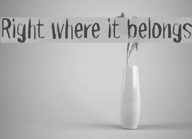 Right where it belongs フォント examples