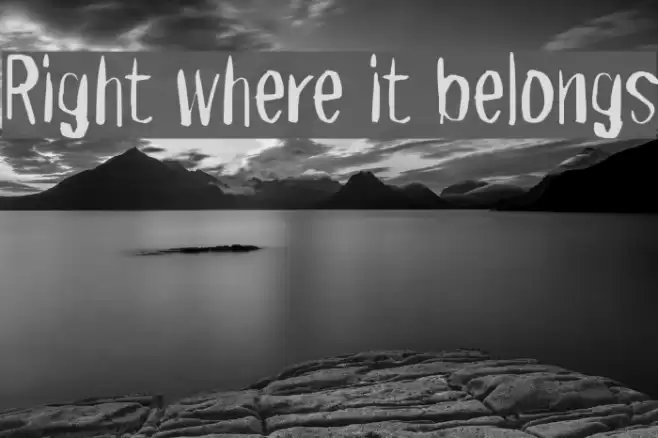 Right where it belongs フォント examples