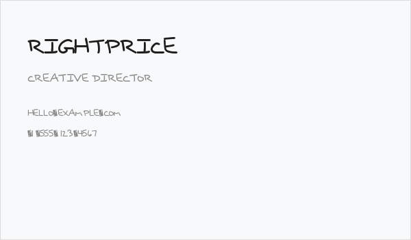RightPrice Business Card