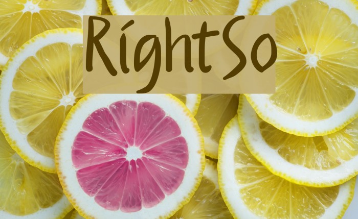 RightSo Schriftart examples