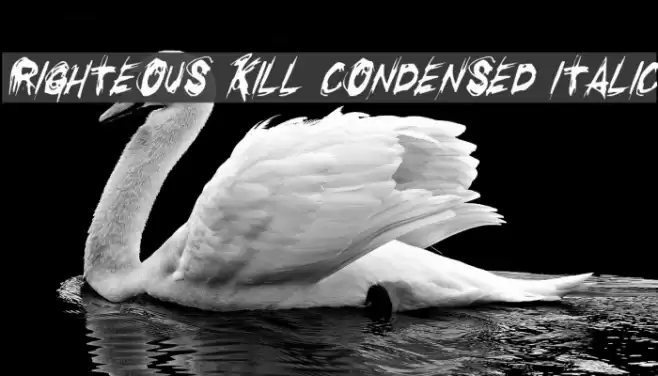 Righteous Kill Condensed Italic Font examples