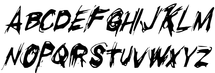 Righteous Kill Condensed Italic Font LOWERCASE