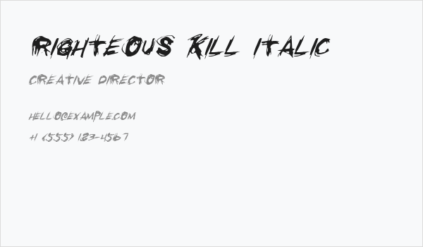 Righteous Kill Italic Business Card
