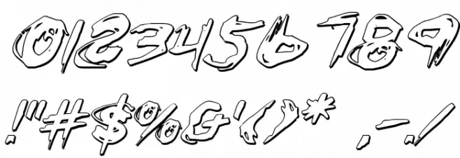 Righteous Kill Outline Italic Font OTHER CHARS