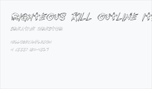 Righteous Kill Outline Italic Business Card