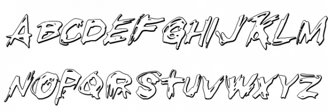 Righteous Kill Outline Italic Schriftart Kleinbuchstaben