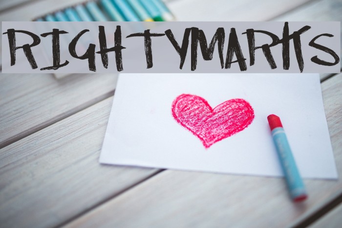 RightyMarks Font examples