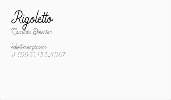 Rigoletto Business Card