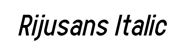 Rijusans Italic  Free Fonts Download