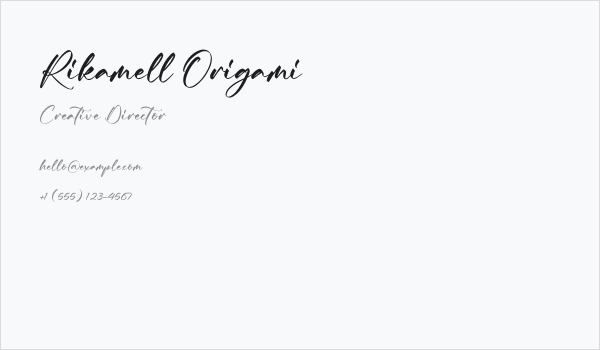 Rikamell Origami Business Card