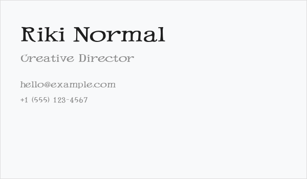 Riki Normal Business Card