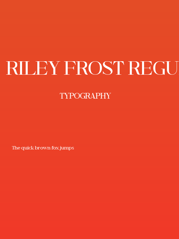 Riley Frost Regular Poster