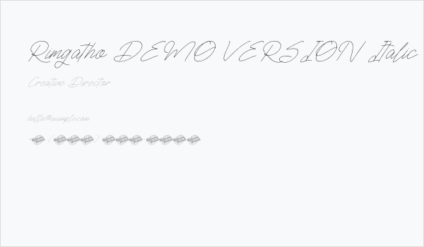 Rimgatho DEMO VERSION Italic Business Card