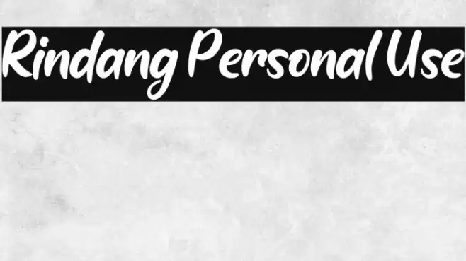 Rindang Personal Use Font examples