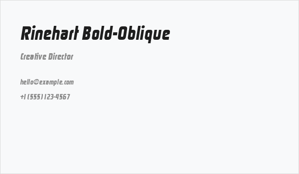 Rinehart Bold-Oblique Business Card