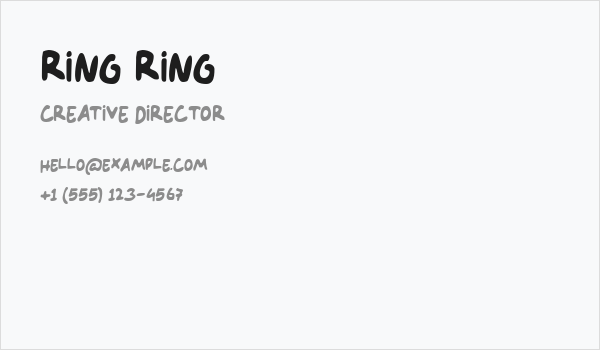Ring Ring Business Card