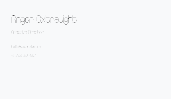 Ringer ExtraLight Business Card