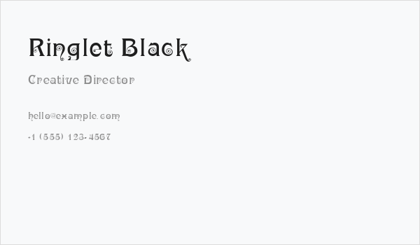 Ringlet Black Business Card
