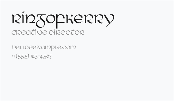 RingofKerry Business Card