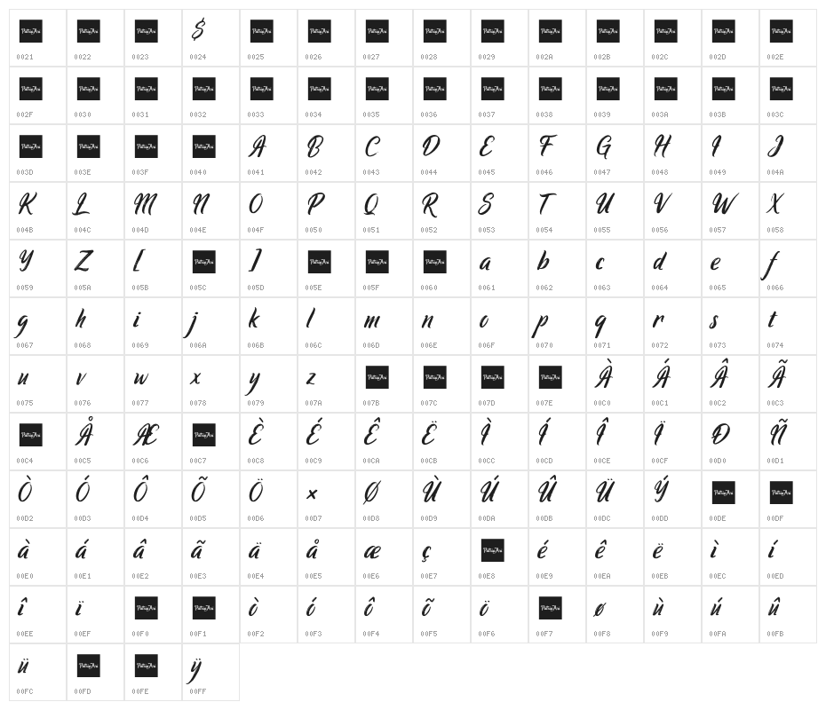 Ringtrack Demo Character Map