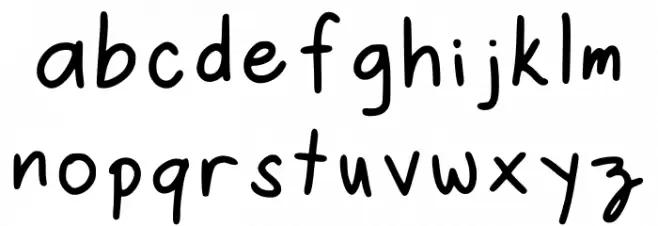 Rins Handwriting Regular Font LOWERCASE