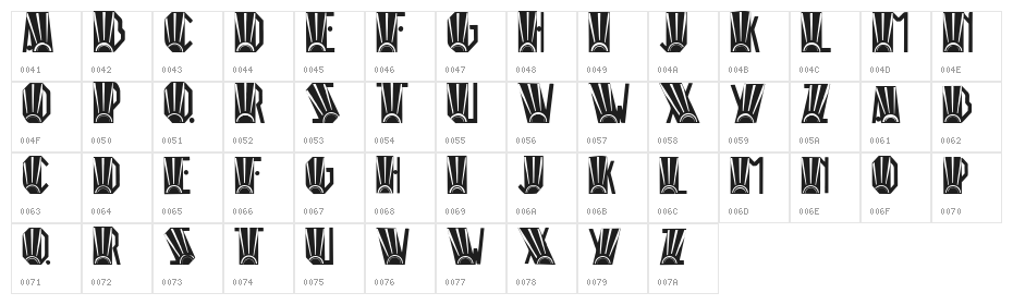 Rio Art Deco Character Map