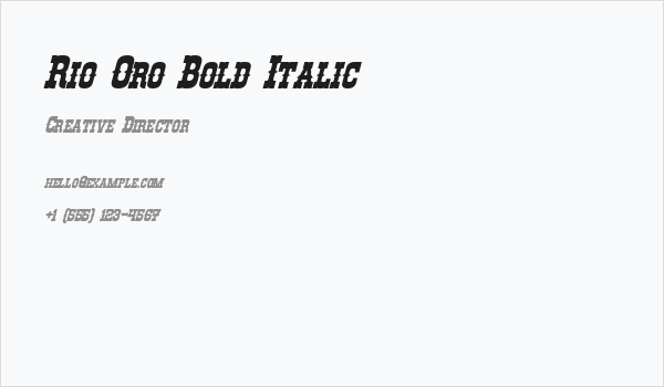 Rio Oro Bold Italic Business Card