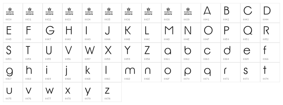 RioGlamour Character Map