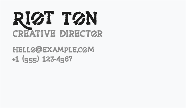 Riot Ton Business Card