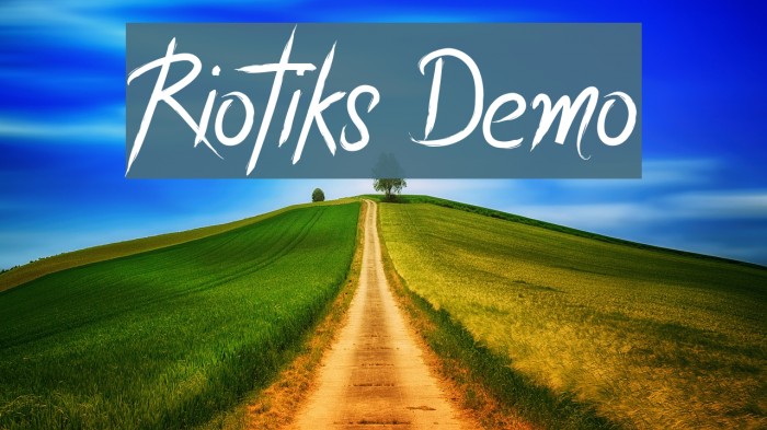 Riotiks Demo फ़ॉन्ट examples