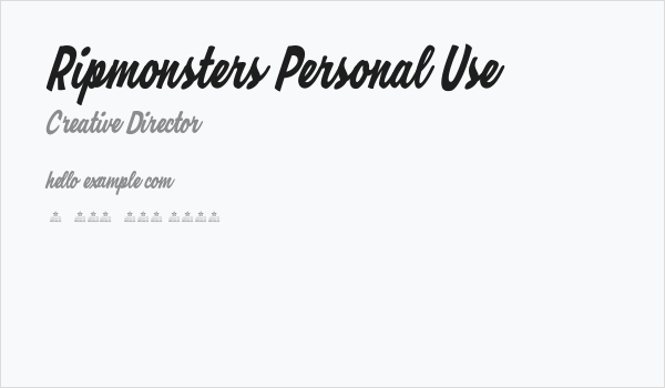 Ripmonsters Personal Use  Business Card