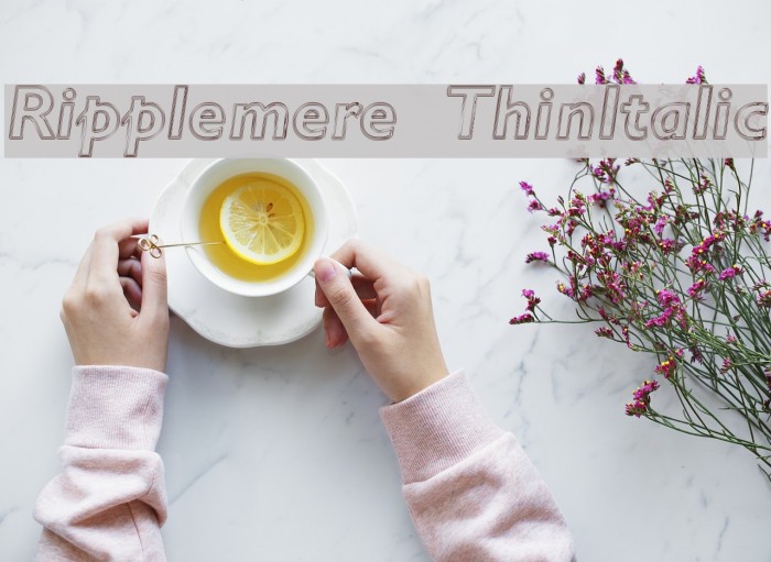 Ripplemere ThinItalic Font examples