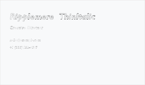 Ripplemere  ThinItalic Business Card