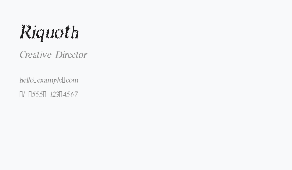 Riquoth Business Card