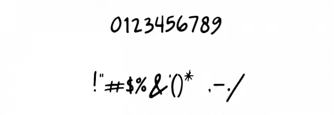 Ririen Note's Regular Font OTHER CHARS