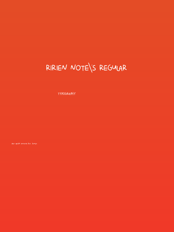 Ririen Note's Regular Poster