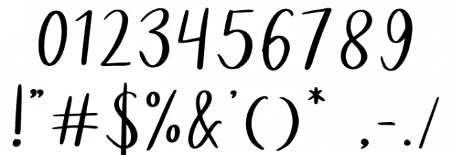 Rise And Shine Font OTHER CHARS