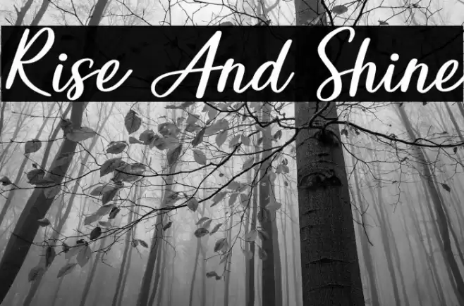 Rise And Shine Font examples