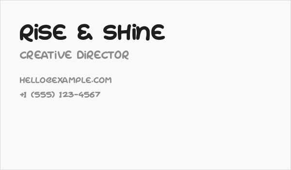 Rise & Shine Business Card