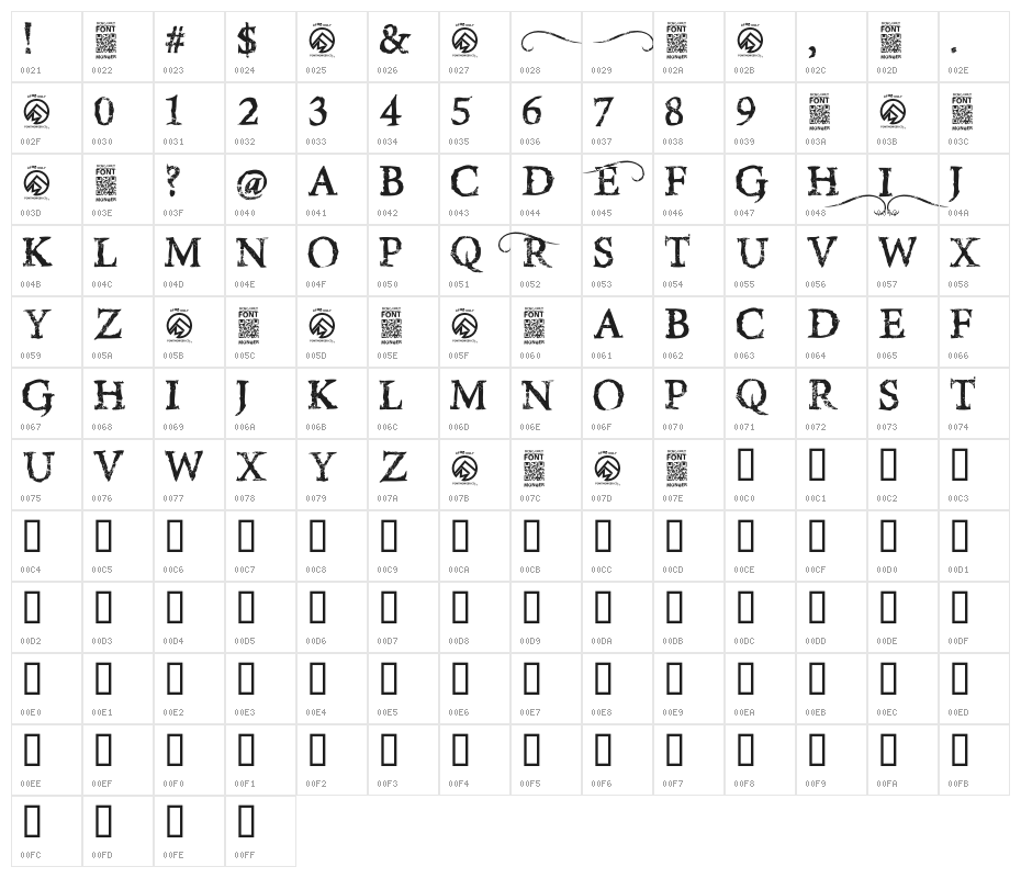 RiseInsidE-Regular Character Map