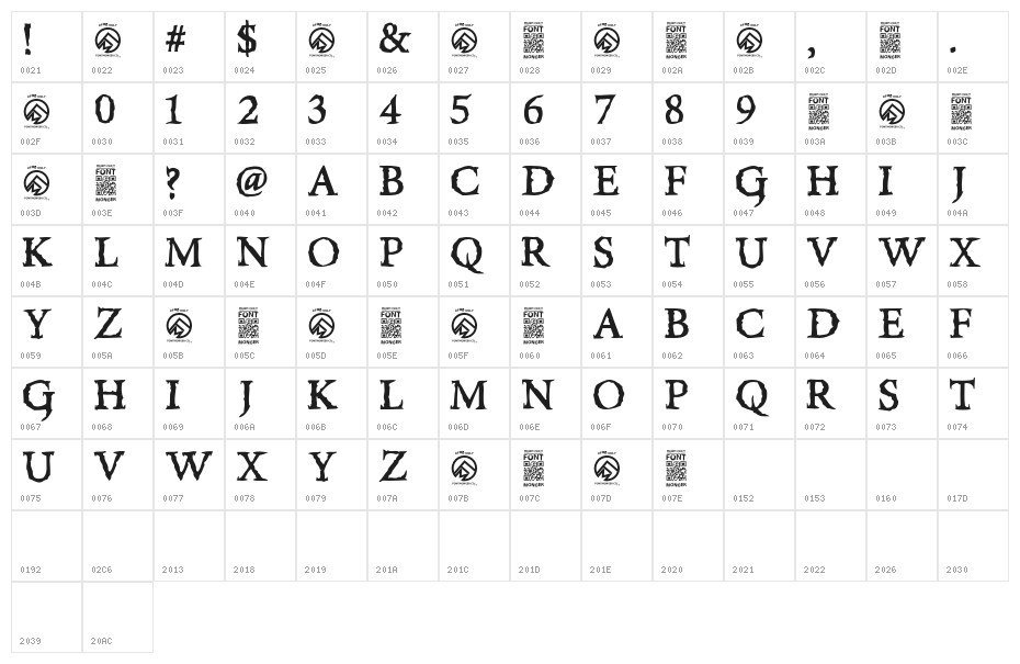 RiseInside-Regular Character Map